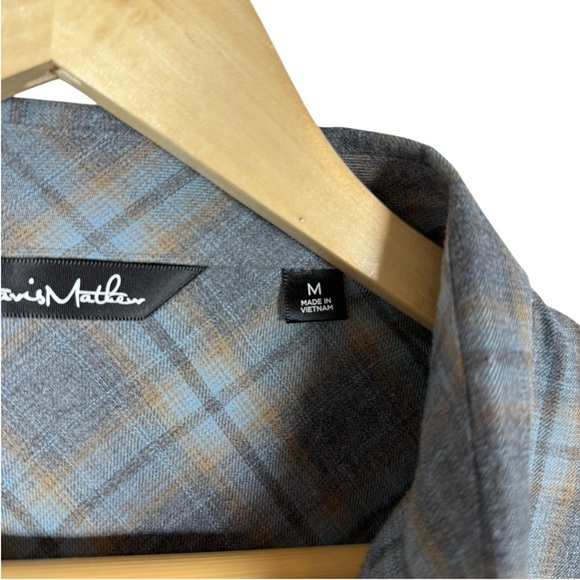 Travis Mathew Men’s Cloud Flannel Plaid Button Down in Grey/Blue/Brown Size M - Picture 4 of 9